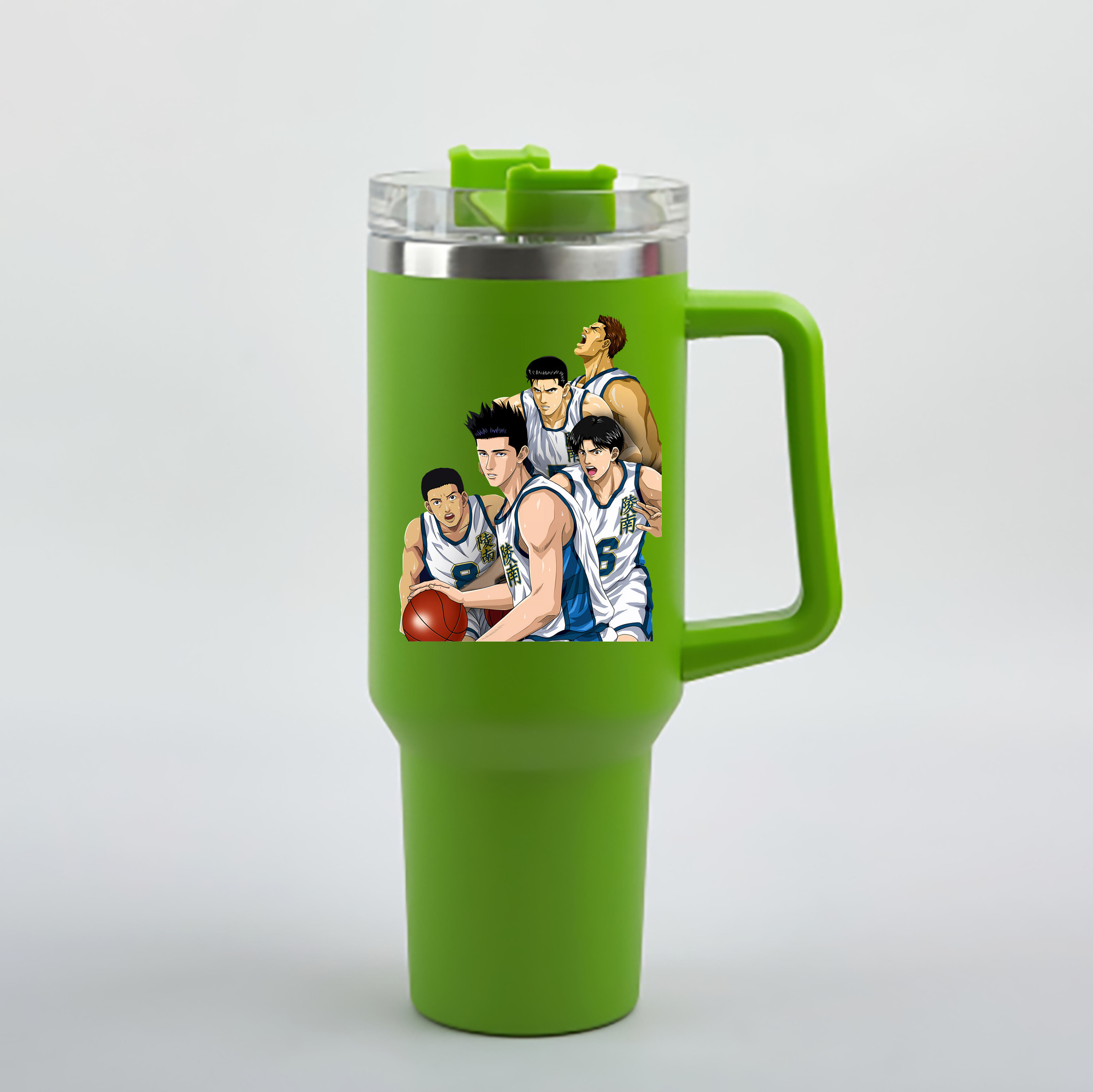 （画像用） SLAM DUNK／スラムダンク 1200mL車用タンブラー - クリスタルステッカー（プラスチックストロー付き）